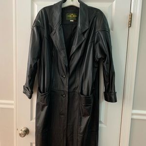 Avanti long leather jacket